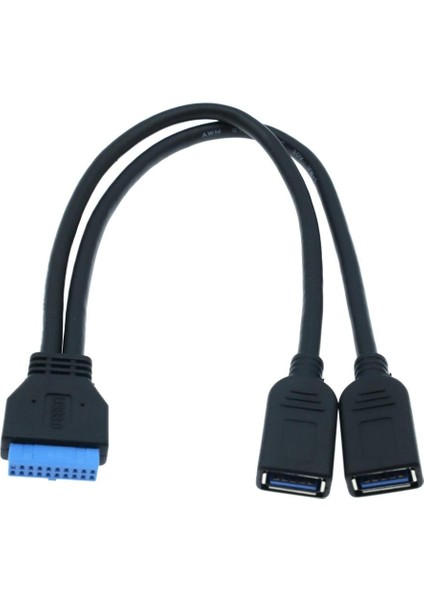 Anakart USB 3.0 20PIN Erkek Çift USB 3.0 Dişi Kablo Pc Bilgisayar Kasası 2 Port Usb3.0 Anakart 20PIN Başlık Adaptörü (Yurt Dışından)