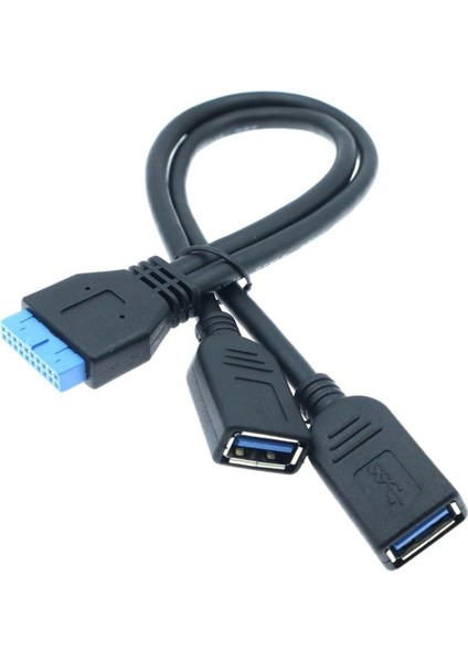 Anakart USB 3.0 20PIN Erkek Çift USB 3.0 Dişi Kablo Pc Bilgisayar Kasası 2 Port Usb3.0 Anakart 20PIN Başlık Adaptörü (Yurt Dışından)