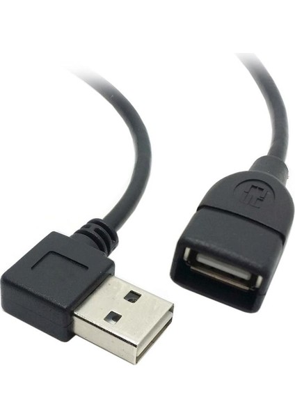 USB 2.0 Erkek - Dişi Uzatma Kablosu Tersinir Tasarım Sol ve Sağ Açılı 90 Derece 100CM 3ft (Yurt Dışından)