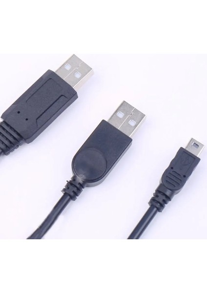 Usb2.0 USB 2.0 Çift A Tipi 2A Erkek - Mini 5 Pin Erkek Y Kablosu 0.7m 70CM 2ft 2.5 Için (Yurt Dışından) fiyatları