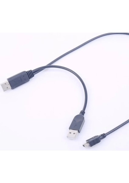 Usb2.0 USB 2.0 Çift A Tipi 2A Erkek - Mini 5 Pin Erkek Y Kablosu 0.7m 70CM 2ft 2.5 Için (Yurt Dışından) modelleri