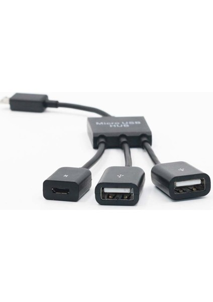 Yeni 3 Port Mikro USB Otg Kablo Güç Şarj Cihazı Veri Aktarımı Hub Kabloları Adaptör Dönüştürücü Cep Telefonları Tablet Pc Için QJY99 (Yurt Dışından)