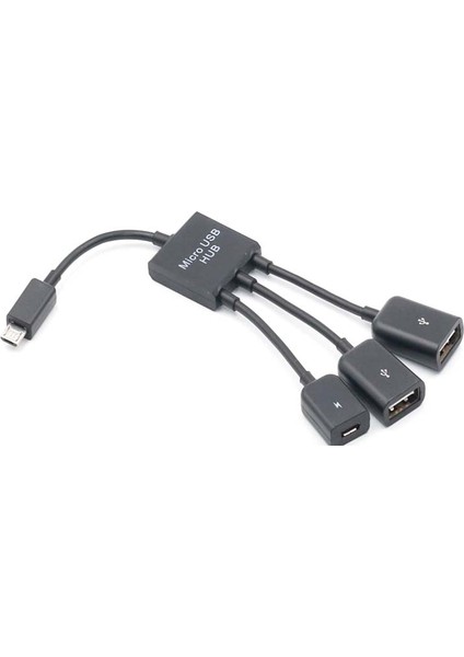 Yeni 3 Port Mikro USB Otg Kablo Güç Şarj Cihazı Veri Aktarımı Hub Kabloları Adaptör Dönüştürücü Cep Telefonları Tablet Pc Için QJY99 (Yurt Dışından)