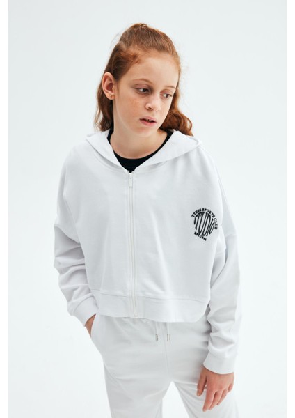 Kız Çocuk Beyaz Eşofman Üstü 23PSSTJ4407 fiyatları