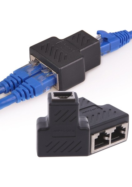 1 Ila 2 Yollu Lan Ethernet Ağ Kablosu RJ45 Dişi Ayırıcı Konnektör Adaptörü (Yurt Dışından) fırsatları