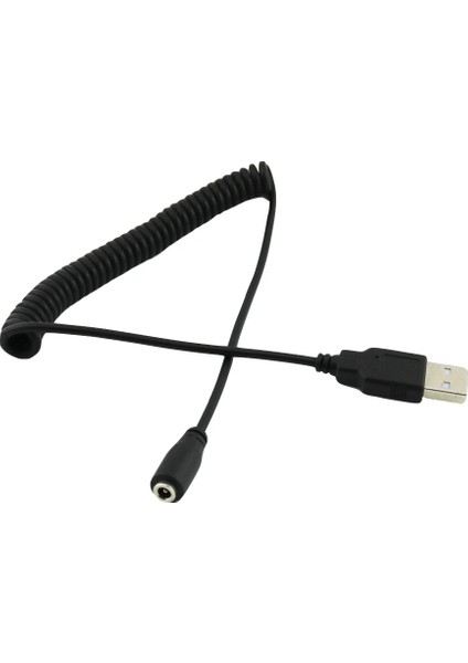 1x USB 2.0 A Erkek Fiş Dc Güç 3.5mm x 1.1mm Dişi Jack Sarmal Spiral Adaptör Bağlantı Kablosu (Yurt Dışından)