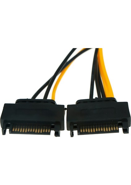 20CM Çift Sata Güç Kablosu 15P - 8p Grafik Kartı 18AWG Tel Konektörü 1 In 2 Erkek 15PIN - 8pin Sata Kablosu Madencilik Madenci Için (Yurt Dışından)