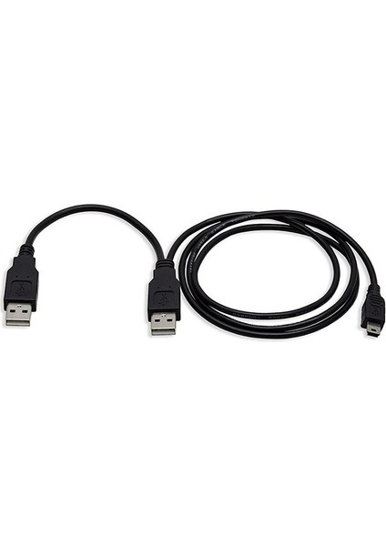 Çift USB 2.0 Tip A'dan USB Mini 5 Pimli Tip B X1 Y Veri ve Güç Kablosu DU55 (Yurt Dışından)