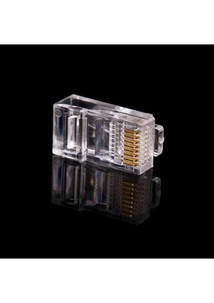 100 Adet RJ45 Kafa Pc Ethernet Kablosu Ağ Konektörü Altın Korumalı Şeffaf Modüler Aksesuarlar Fiş 8P8C (Yurt Dışından) modelleri