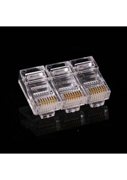 100 Adet RJ45 Kafa Pc Ethernet Kablosu Ağ Konektörü Altın Korumalı Şeffaf Modüler Aksesuarlar Fiş 8P8C (Yurt Dışından) fırsatları