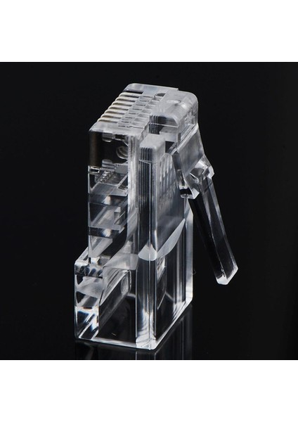 50X RJ45 CAT5E Cat6 Ağ Lan Yama Kablosu Sonu Kıvrımlı Fiş Konnektörü Altın Pimleri Kristal Lan Ağ Konektörü (Yurt Dışından)
