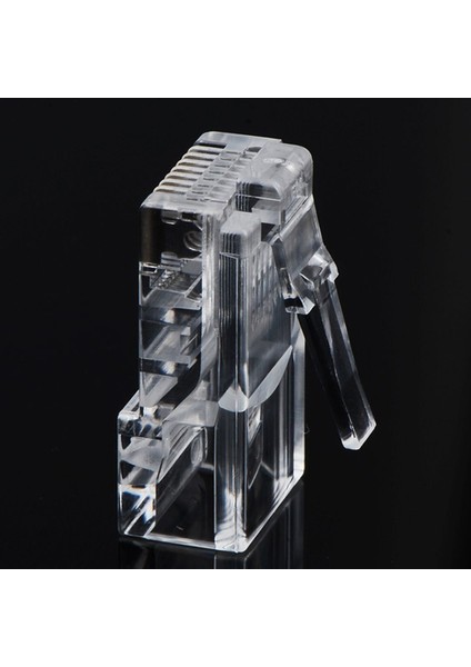50X RJ45 CAT5E Cat6 Ağ Lan Yama Kablosu Sonu Kıvrımlı Fiş Konnektörü Altın Pimleri Kristal Lan Ağ Konektörü (Yurt Dışından) fiyatları