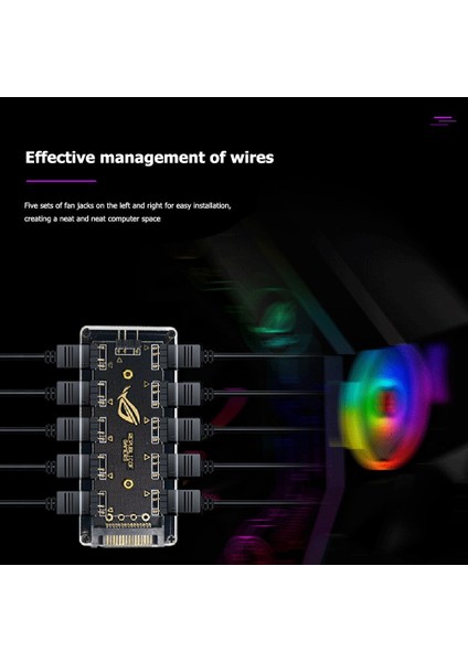 10 Port Rgb Fan Hub Pc Bilgisayar Masaüstü 5 V 3pın Argb Uzatma Splitter Sata Güç Adaptörü Gigabyte Msı Asus (Yurt Dışından)