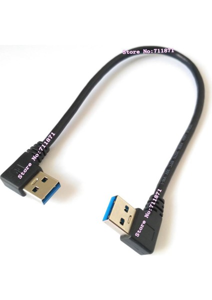 Aynı Yan Çift Virajlı Erkek - Erkek Usb3 Usb3.0 Kablosu Kısa Çift Sağ Açı 90 Derece Erkek USB 3.0 Usb3.0 Usb3 Kablo Hat Teli (Yurt Dışından)