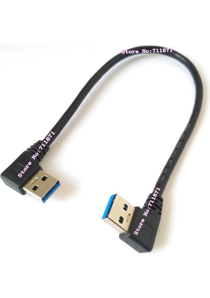 Aynı Yan Çift Virajlı Erkek - Erkek Usb3 Usb3.0 Kablosu Kısa Çift Sağ Açı 90 Derece Erkek USB 3.0 Usb3.0 Usb3 Kablo Hat Teli (Yurt Dışından)