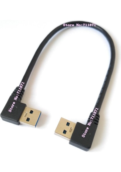 Aynı Yan Çift Virajlı Erkek - Erkek Usb3 Usb3.0 Kablosu Kısa Çift Sağ Açı 90 Derece Erkek USB 3.0 Usb3.0 Usb3 Kablo Hat Teli (Yurt Dışından)