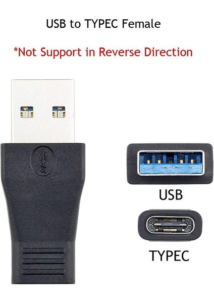 Lbsc USB 3.0 Tip A Erkek - USB 3.0 Tip C Dişi Altın Kaplama Konnektör Dönüştürücü Adaptör (1 Paket) (Yurt Dışından)