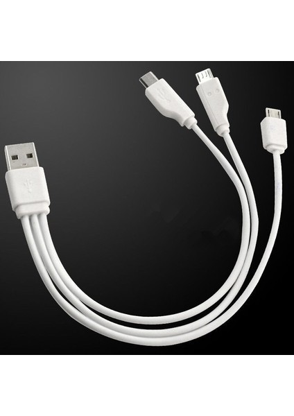 3'ü 1 Arada USB 2.0 A Erkek - 3 Mikro 5 Pinli Veri Sync Şarj Kablosu (Yurt Dışından)