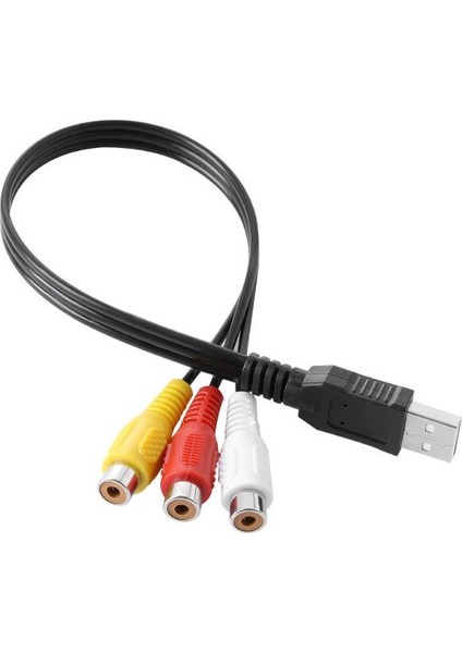 1 Adet USB Erkek Fiş 3 Rca Dişi Adaptör Ses Dönüştürücü Video Av A/v Kablosu USB Rca Kablosu Hdtv Tv Televizyon Tel Kablosu (Yurt Dışından)