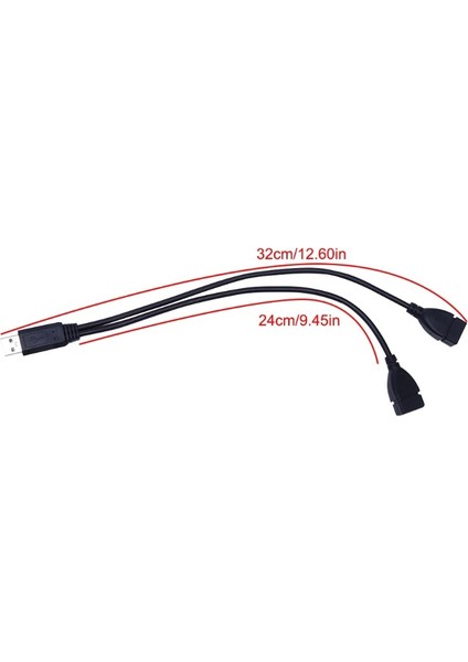 USB 2.0 Tip A 1 Erkek - 2 Dişi Y-Splitter Data Sync Şarj Uzatma Kablosu (Yurt Dışından)