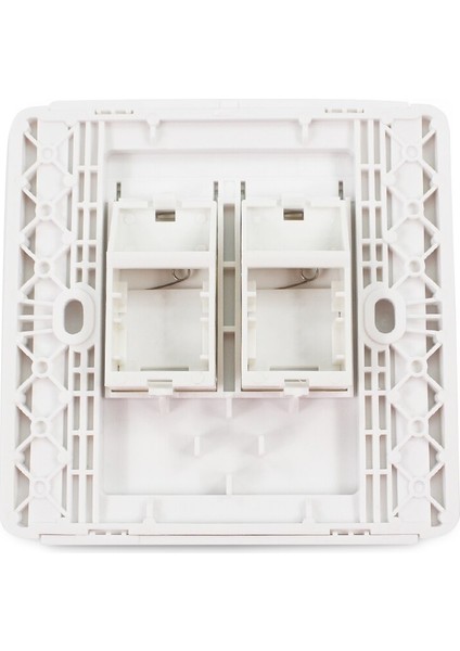 86X86MM Çift 2 Port RJ45 Cat6 CAT5E Duvar Plakası Ağ Kaplaması Duvara Montaj RJ45 RJ11 Keystone Jack Ethernet Priz (Yurt Dışından)