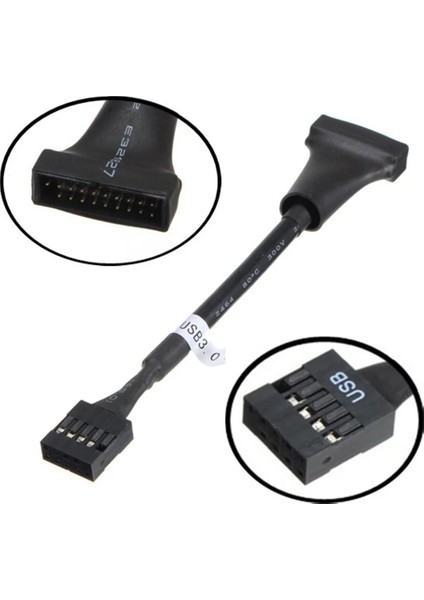 Yeni USB 3.0 20 Pin Erkek 2.0 9pin Kadın Anakart Ev Dönüştürücü Adaptör Kablosu Uy8 (Yurt Dışından)