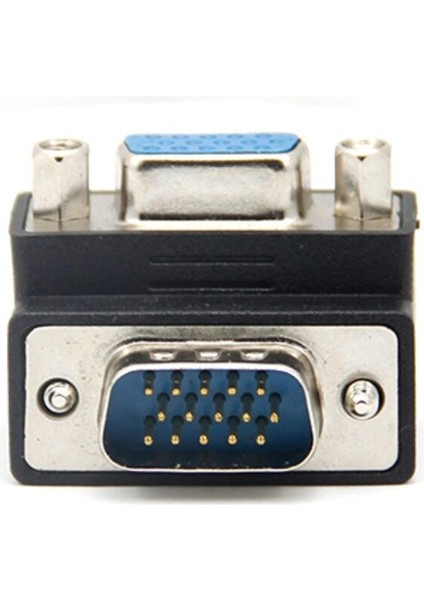 270 Derece Sağ Açı VGA Erkek Kadın 15 Pin Svga Dönüştürücü Adaptör Konnektörü LCD Monitör Tv Konektörü (Yurt Dışından)