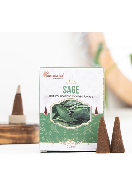Ada Çayı Aromalı Organik Kömürsüz Konik Tütsü