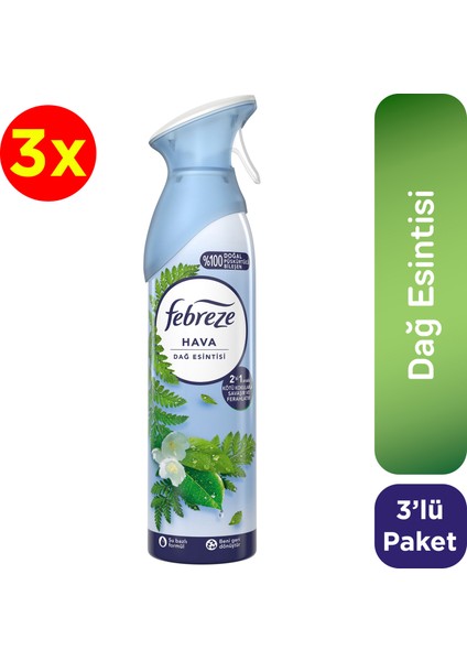 Hava Ferahlatıcı Sprey Oda Kokusu Dağ Est 185 ml X3