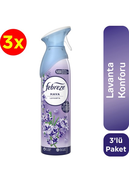 Hava Ferahlatıcı Sprey Oda Kokusu Lavanta 185 ml X3