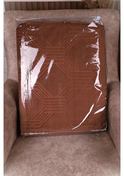 Trendy Art Deco Tek Kişilik Battaniye Light Brown Kahve 155X220