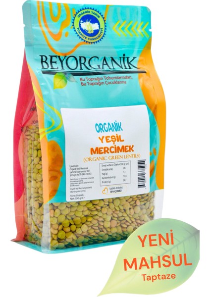 Organik Yeşil Mercimek 500 gr