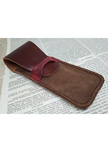 Crazy Hors Gerçek Deri Özel Kalemleriniz Için Kalemlik Kalem Kutu ( 2*3 Kalem Için ) 27 cm 6 cm 8A1