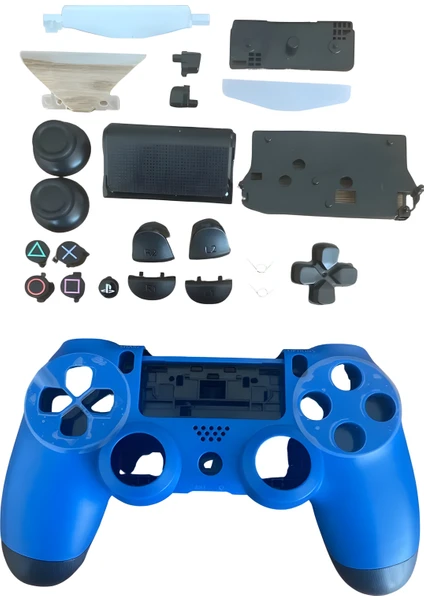 PS4 Dualshock Uyumlu Kasa Joystick V1 Full Kasa Tuş Takımı Mavi