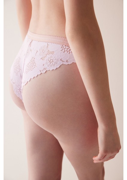 Push Up Lace Dantel Pembe Slip Külot