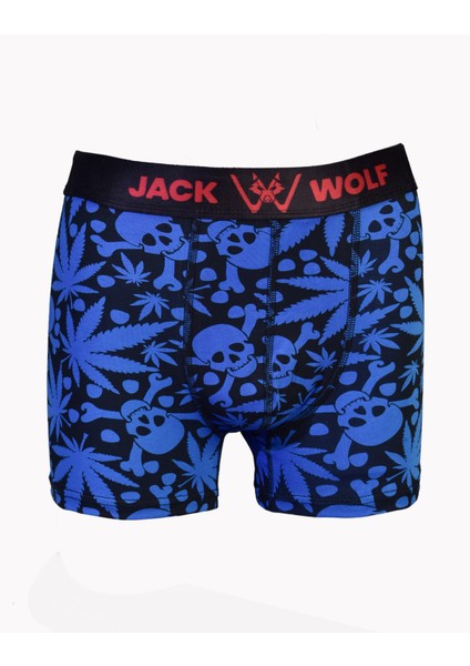 Jack Wolf Desenli 3 Lü Kutu Pamuklu Likralı Erkek Boxer