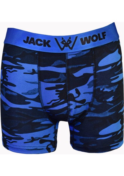 Jack Wolf Desenli 3 Lü Kutu Pamuklu Likralı Erkek Boxer