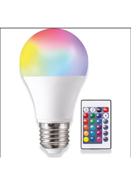 9W E27 Duy Beyaz+Rgb LED Ampul