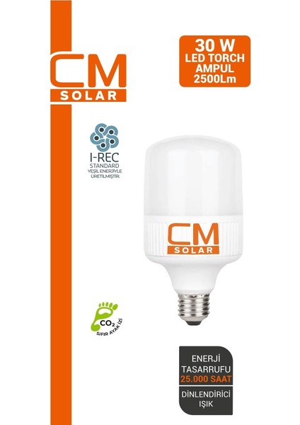 LED Torch Ampul 30W E27 Duy 6500K Beyaz Işık 2700 Lümen