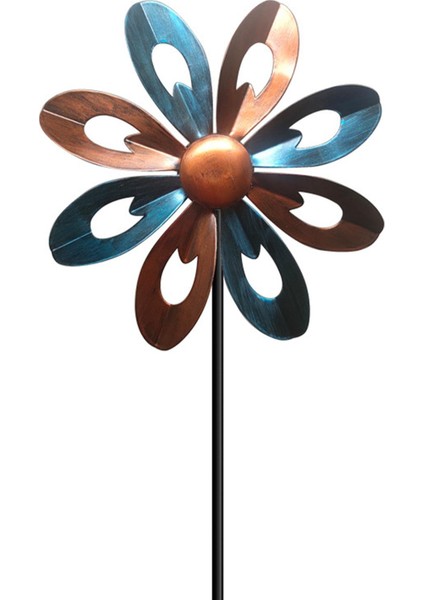 Açık Rüzgar Rüzgar Heykelleri D Yel Değirmeni Yel Değirmeni Dekoratif Kırmızı Altın Mavi (Yurt Dışından)