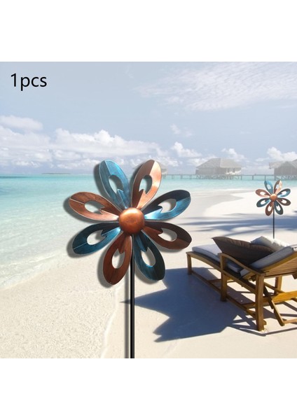 Açık Rüzgar Rüzgar Heykelleri D Yel Değirmeni Yel Değirmeni Dekoratif Kırmızı Altın Mavi (Yurt Dışından) modelleri