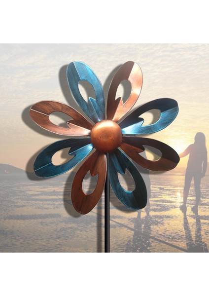 Açık Rüzgar Rüzgar Heykelleri D Yel Değirmeni Yel Değirmeni Dekoratif Kırmızı Altın Mavi (Yurt Dışından) indirimleri