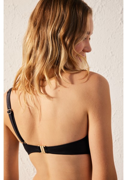 Mia Tek Omuzlu Siyah Bikini Üstü fırsatları