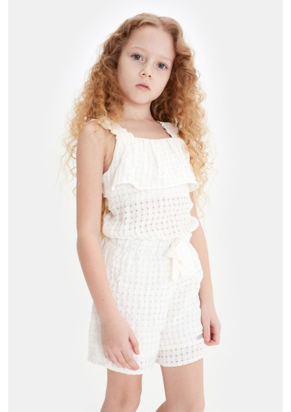Bg Store Kız Çocuk Beyaz Tulum 23SS0TJ4801