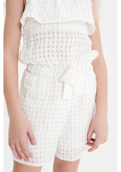 Bg Store Kız Çocuk Beyaz Tulum 23SS0TJ4801