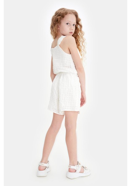Bg Store Kız Çocuk Beyaz Tulum 23SS0TJ4801