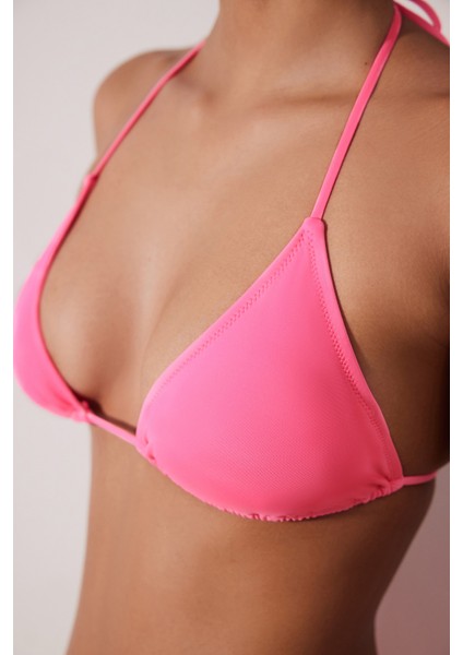 Triangle Neon Pembe Bikini Üstü