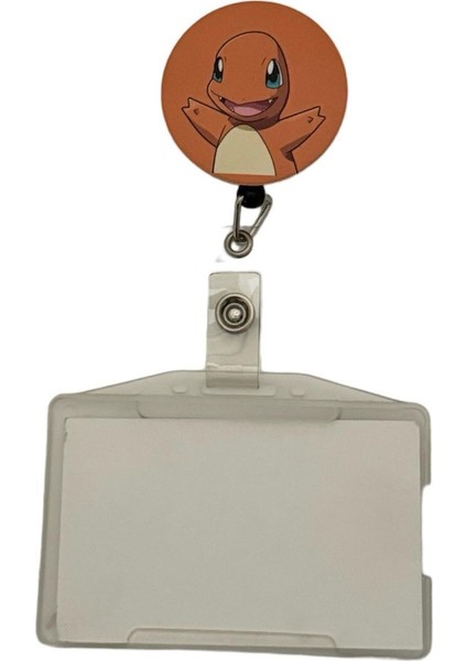 Pokemon Charmander Temalı Metal Yoyo Kartlık Yoyo Yaka Kartlığı