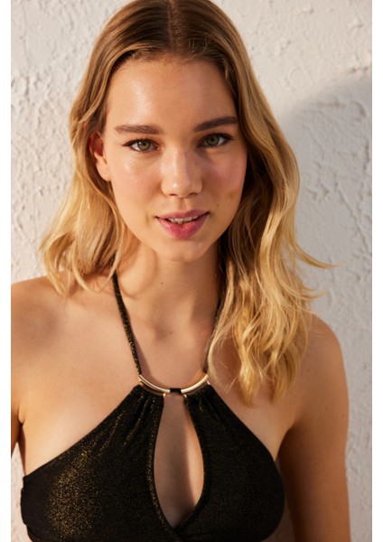 Sofia Halter Simli Siyah Bikini Üstü
