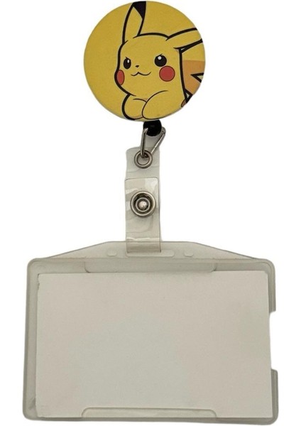 Pokemon Pikachu 2 Temalı Metal Yoyo Kartlık Yoyo Yaka Kartlığı